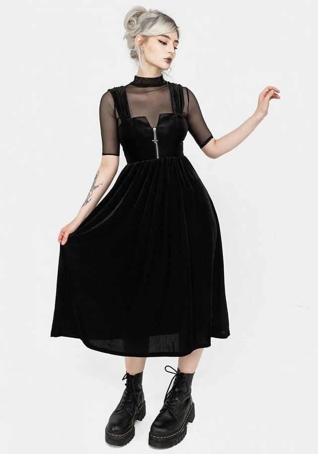 Heartless Zip Front Midi Dress Product Image