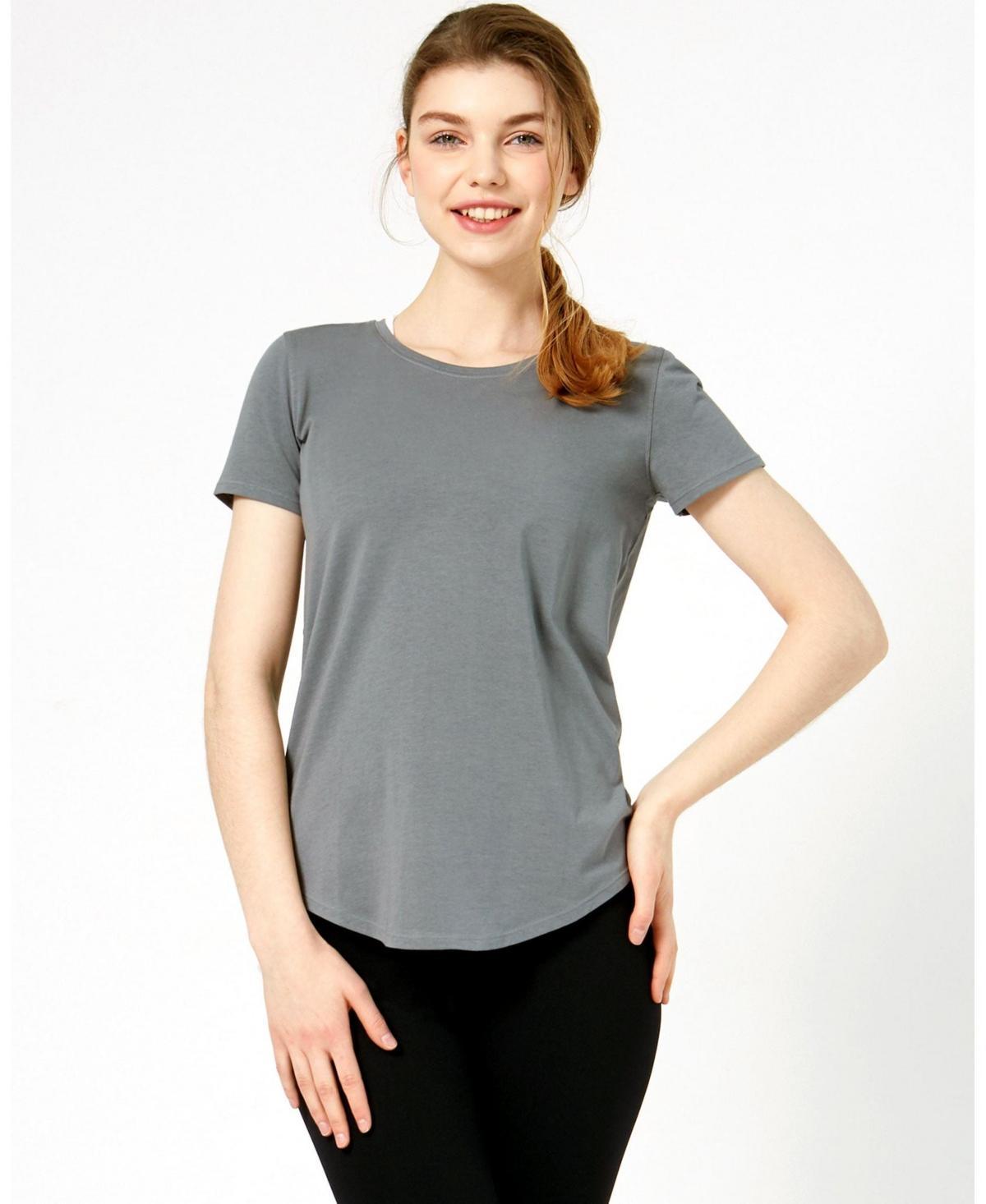 Rebody Essentials Scooped Short Sleeve Top For Women Product Image