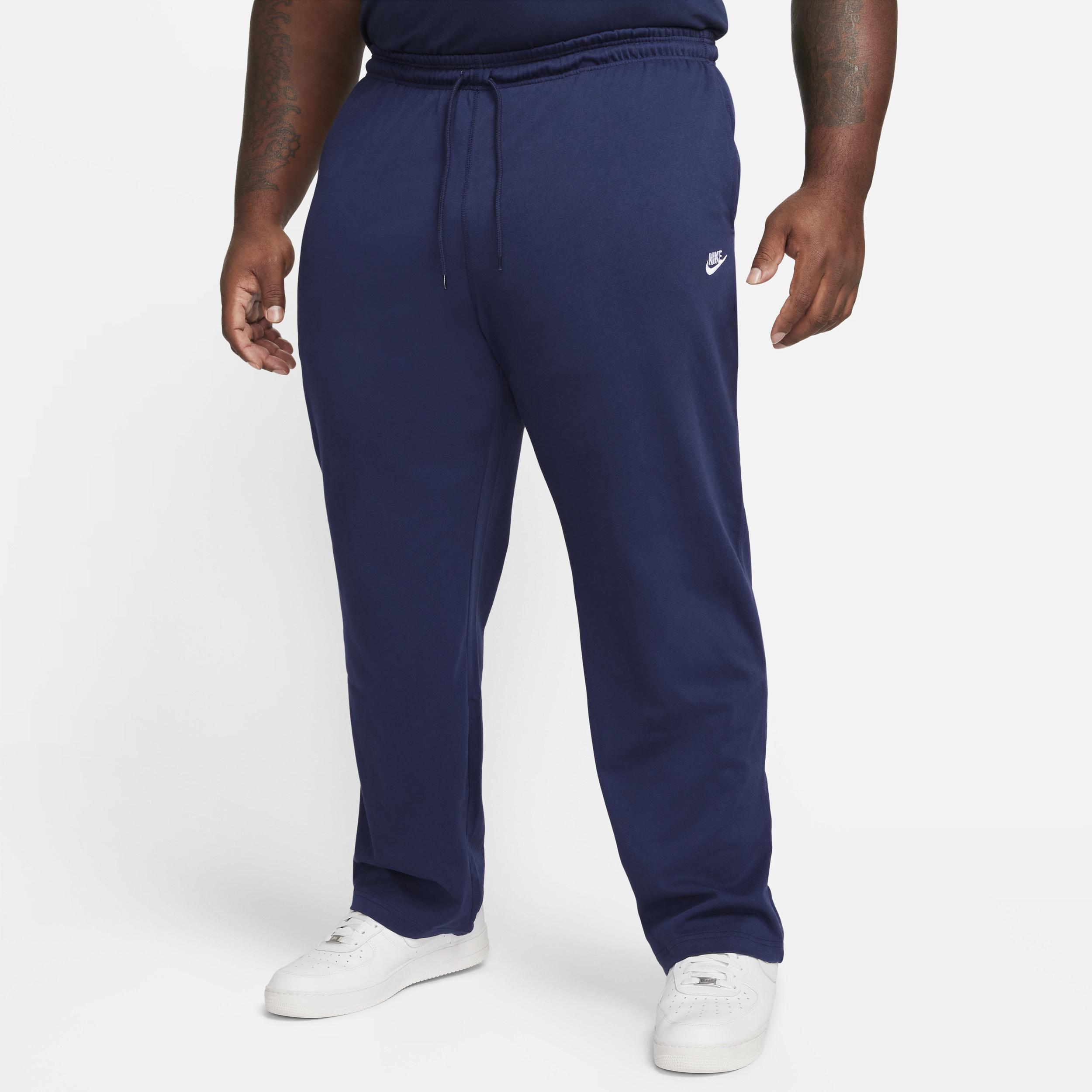 Nike Mens Club Knit Open Hem Pant - Midnight Navy/White Product Image