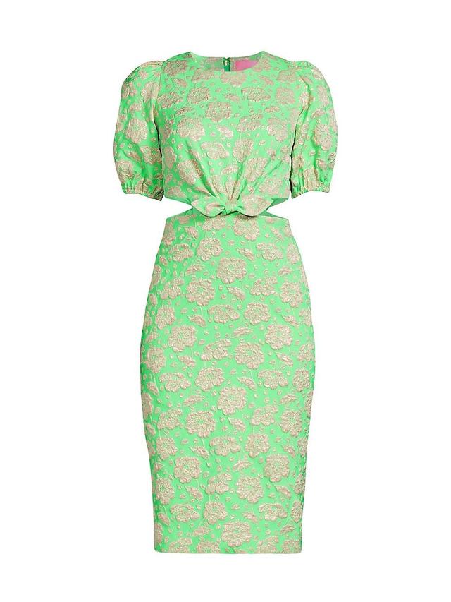 Womens Melina Jacqaurd Cut-Out Midi-Dress Product Image