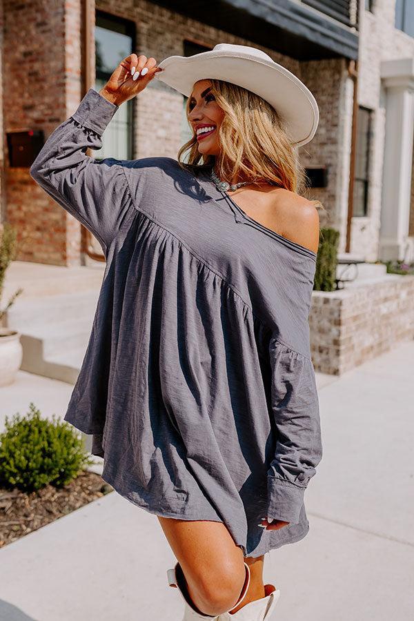 Country Stroll Shift Tunic In Slate Product Image