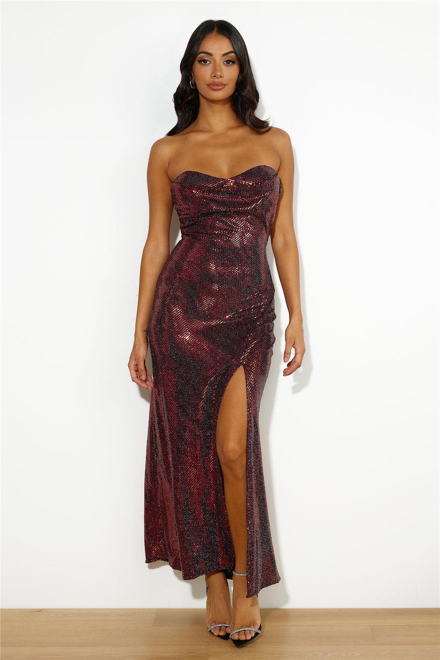 Disco Feeling Maxi Dress Red Product Image