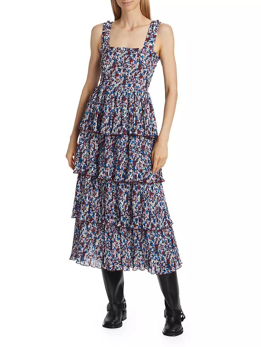 Tiered Georgette Midi-Dress Product Image