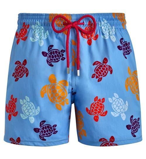 Mens Multicolor Tortoise Swim Trunks Product Image