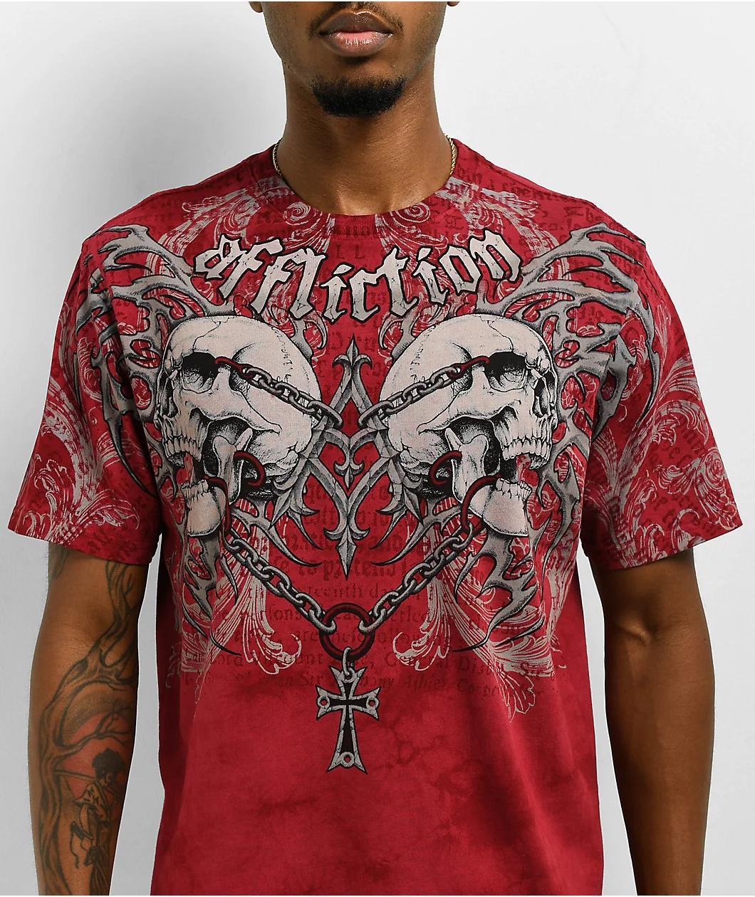 Affliction Collapse Red T-Shirt Product Image