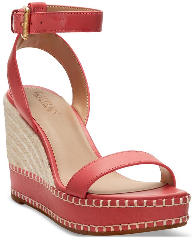 Lauren Ralph Lauren Womens Hilarie Ankle-Strap Espadrille Platform Wedge Sandals Product Image