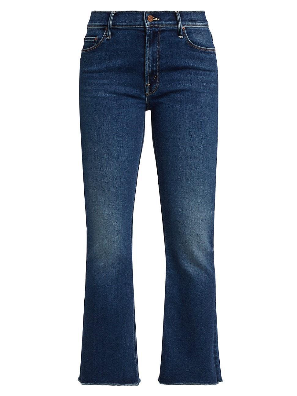 Womens The Outsider Mid-Rise Frayed Ankle Jeans Product Image