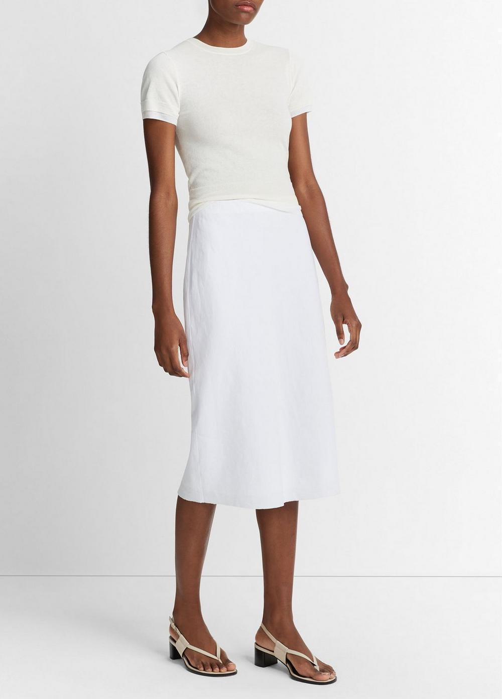 Easy Linen-Blend Slip Skirt Product Image