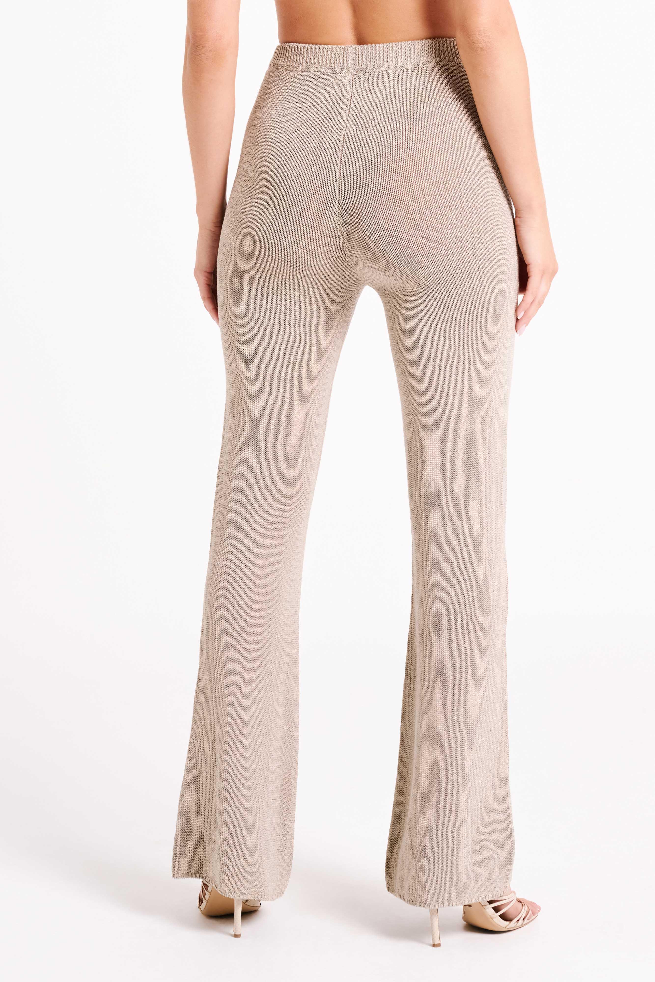 Carlota Knit Pants - Taupe Product Image