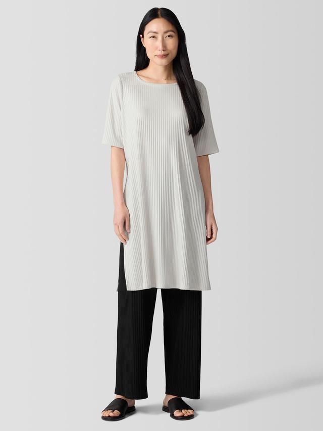 EILEEN FISHER Textured Stretch Rib Ballet Neck Topfemale Product Image