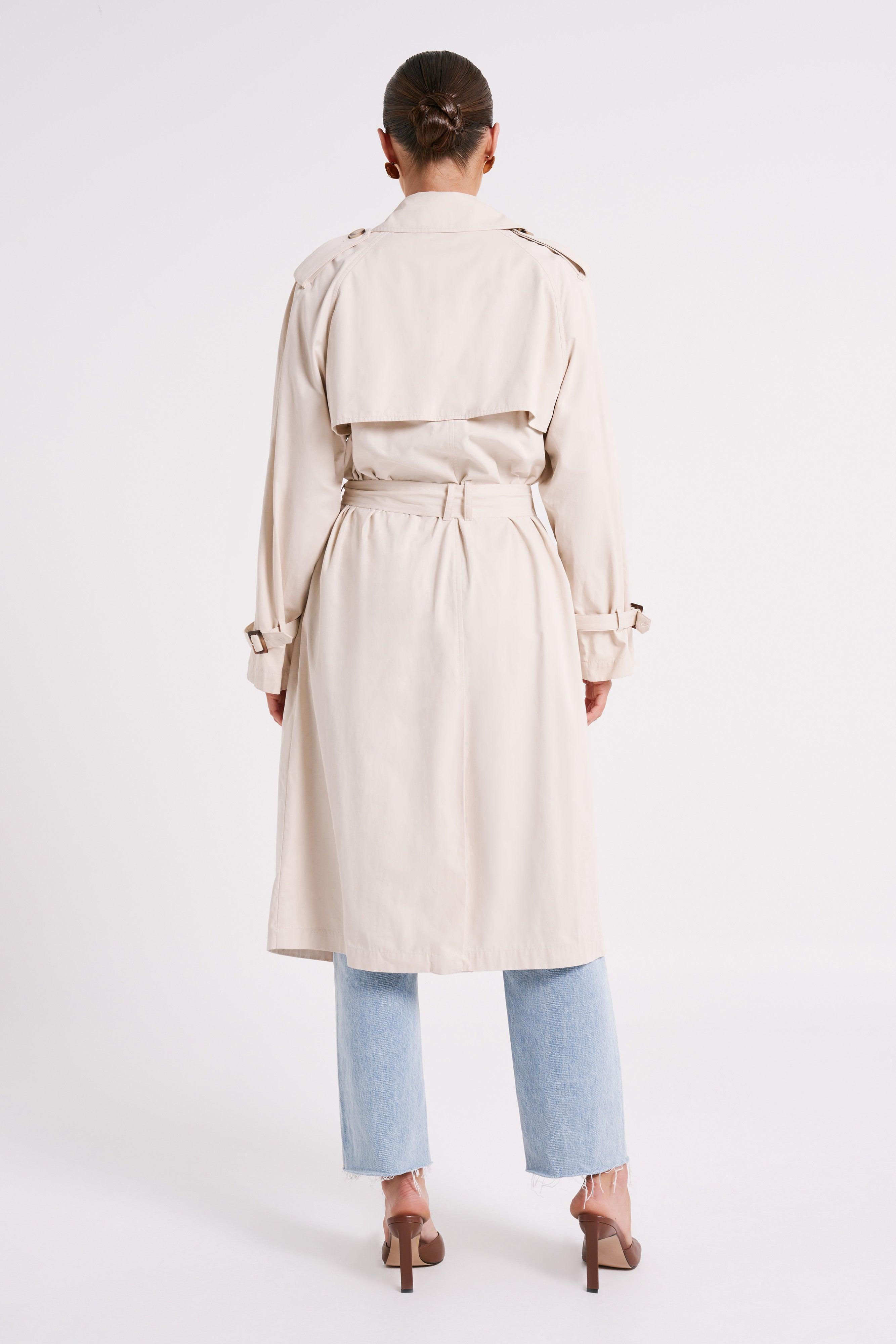 Channing Trench Coat With Belt - Cream Product Image