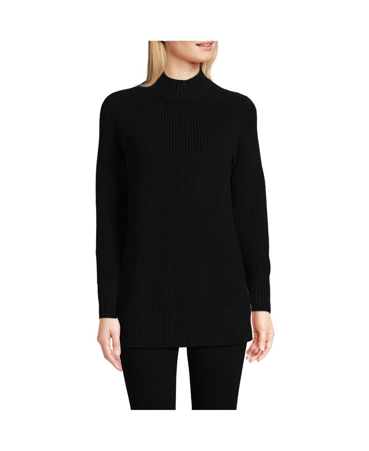 Lands End Womens Drifter Shaker Easy Fit Mock Neck Sweater Product Image