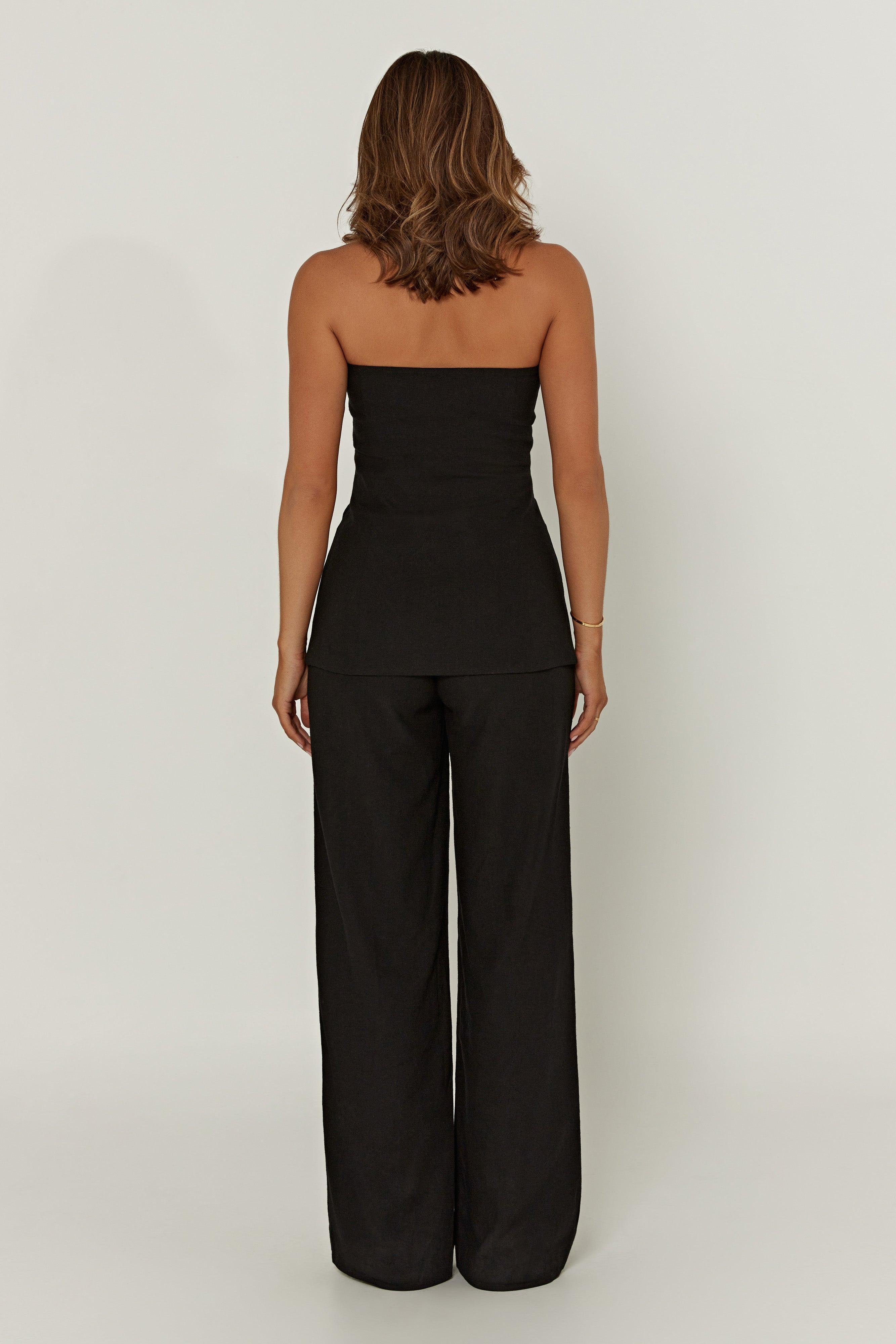 Adina Linen Pant - Black Product Image