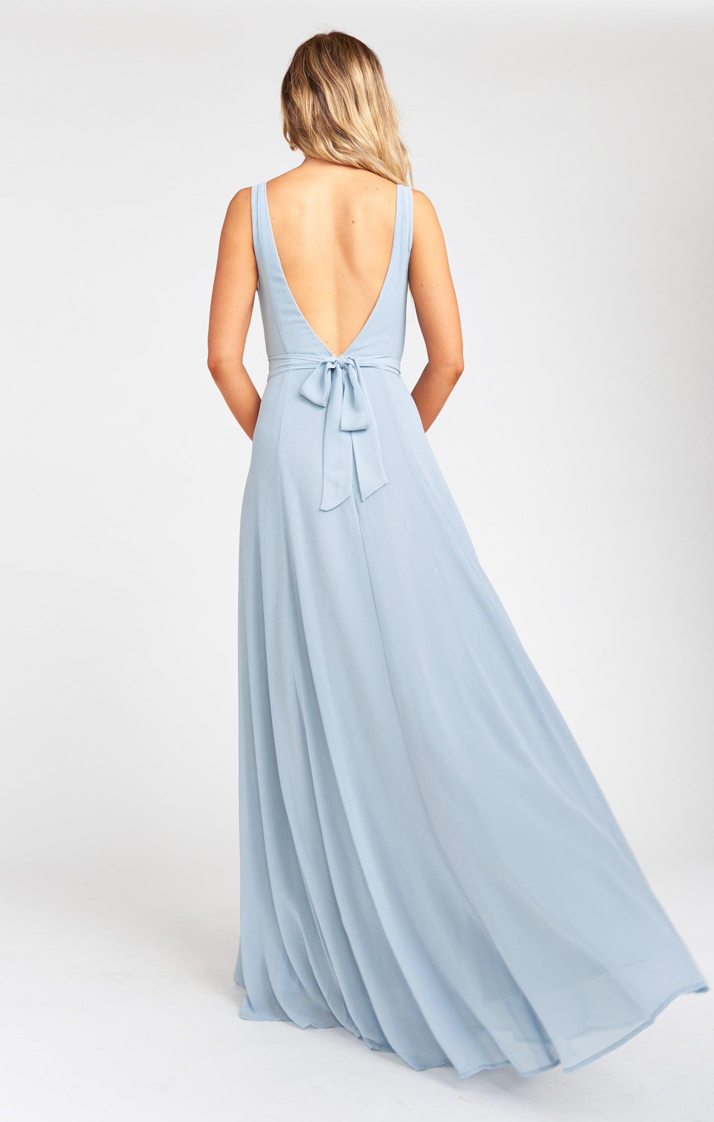 Jenn Maxi Dress ~ Steel Blue Chiffon Product Image