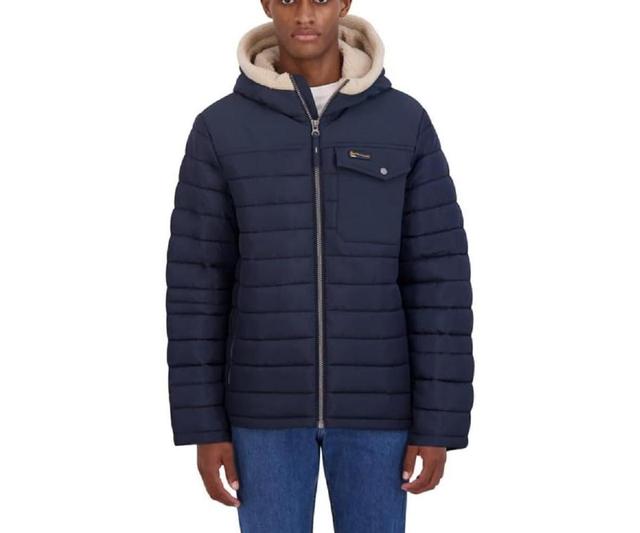 Hfx Mens Quilted Shirt Jacket Shacket with Sherpa Lined Hood Product Image