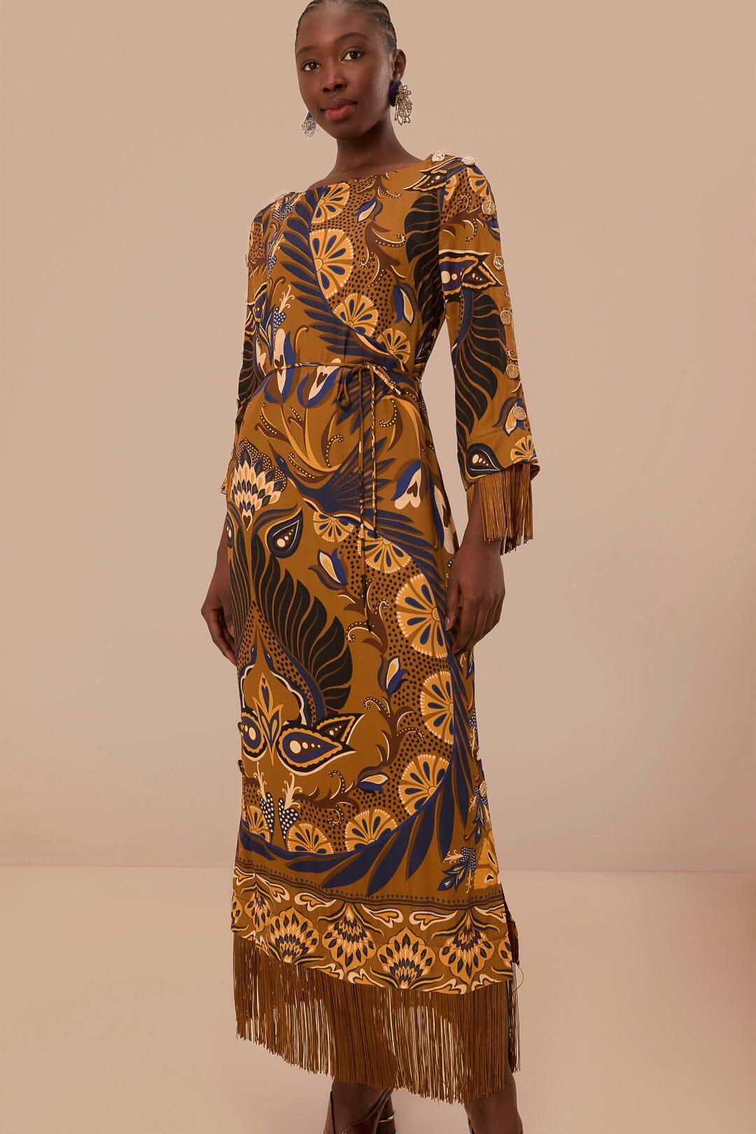 Gold Heart Forest LENZING™ ECOVERO™ Viscose Maxi Dress product image