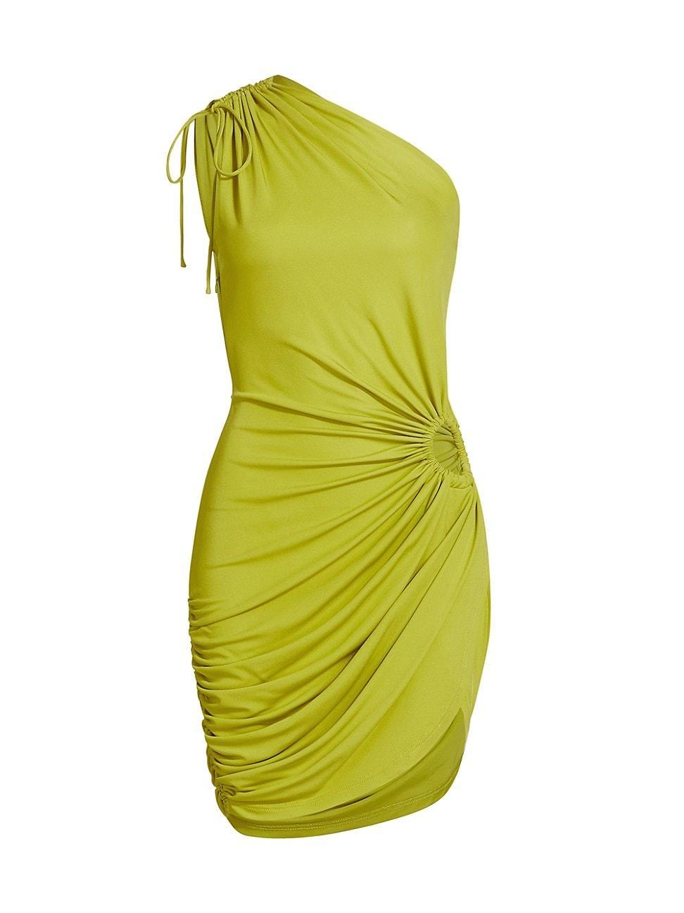 MONSE Draped One Shoulder Jersey Minidress Product Image