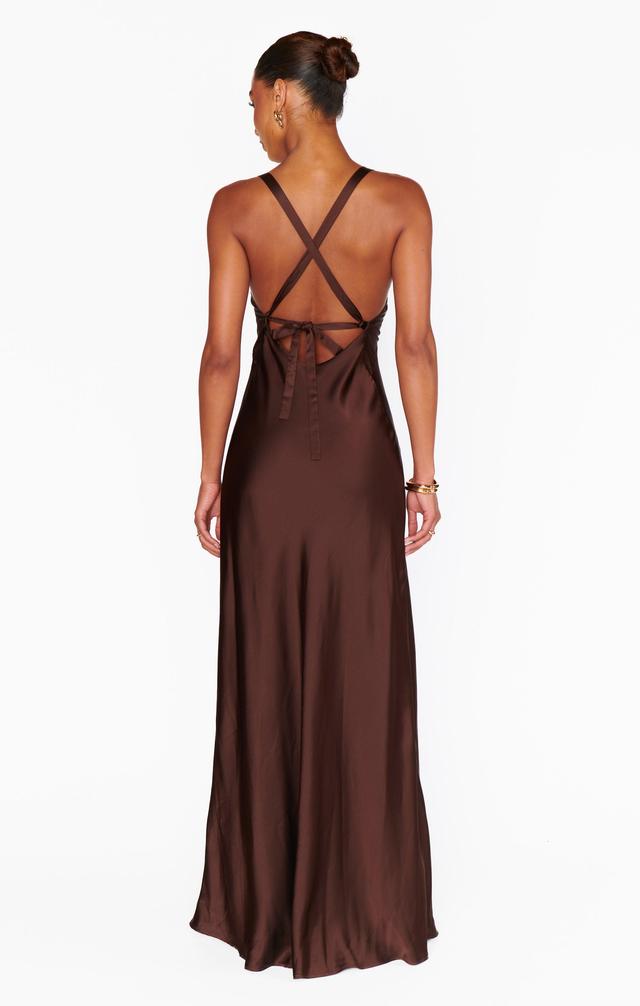 Anderson Maxi Dress ~ Chocolate Luxe Satin Product Image