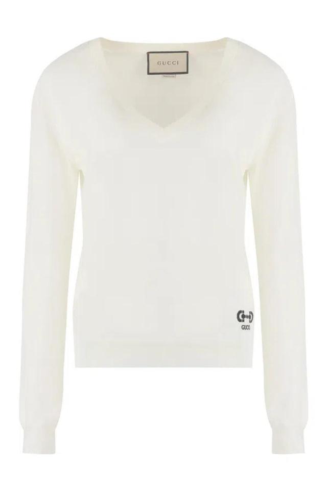 Wool Crew-neck Sweater In Panna Product Image