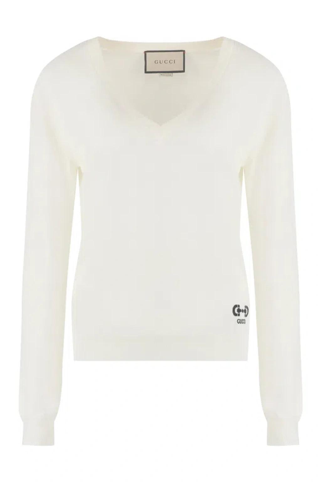 Wool Crew-neck Sweater In Panna Product Image