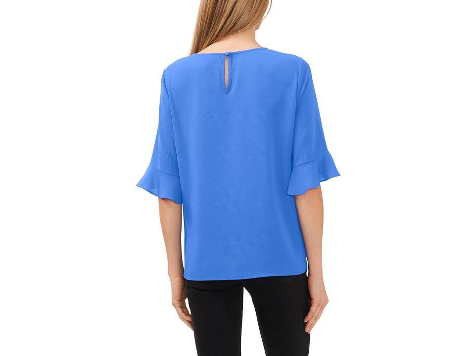 CeCe Womens Ruffled Cuff 3/4-Sleeve Crew Neck Blouse Product Image