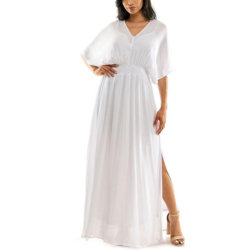 Womens Nina Leonard Smocked Maxi Dress Product Image