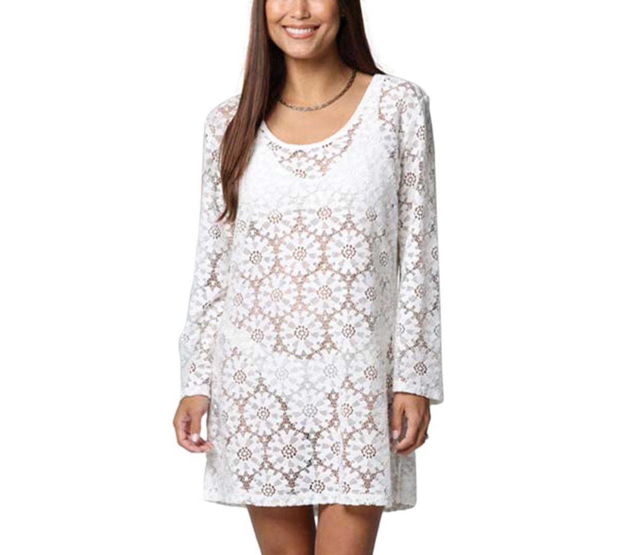 J Valdi Womens Lace Long-Sleeve Cover-Up Dress Product Image