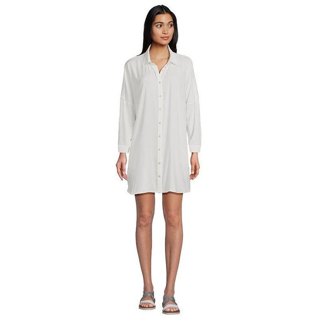 Womens Lands End Button Front Swim Cover-Up Shirt Product Image