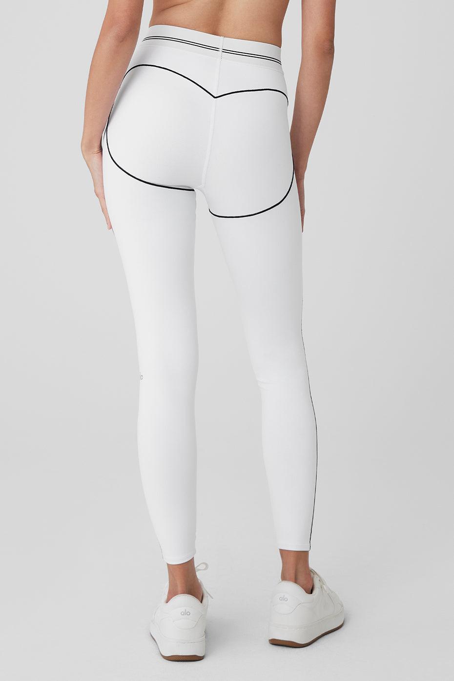 Airbrush High-Waist Heart Throb Legging - White/Black Product Image