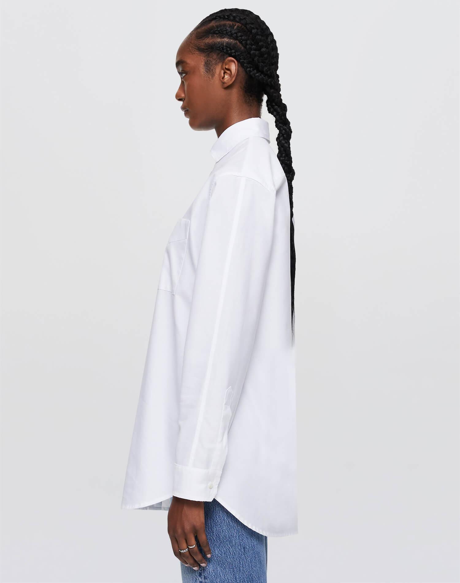 Oversized Button Up - White Female Product Image