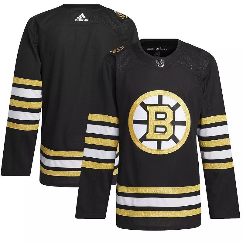 Mens adidas Boston Bruins 100th Anniversary Primegreen Authentic Jersey Product Image