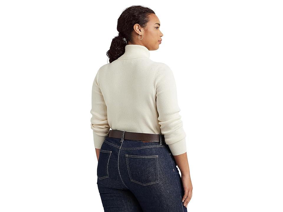 Lauren Ralph Lauren Plus Size Turtleneck Long Sleeve Stretch Cotton Blend Sweater Product Image