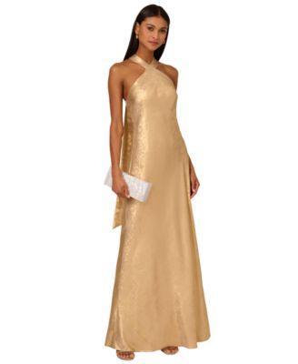 Women's Folied-Chiffon Halter Gown Product Image