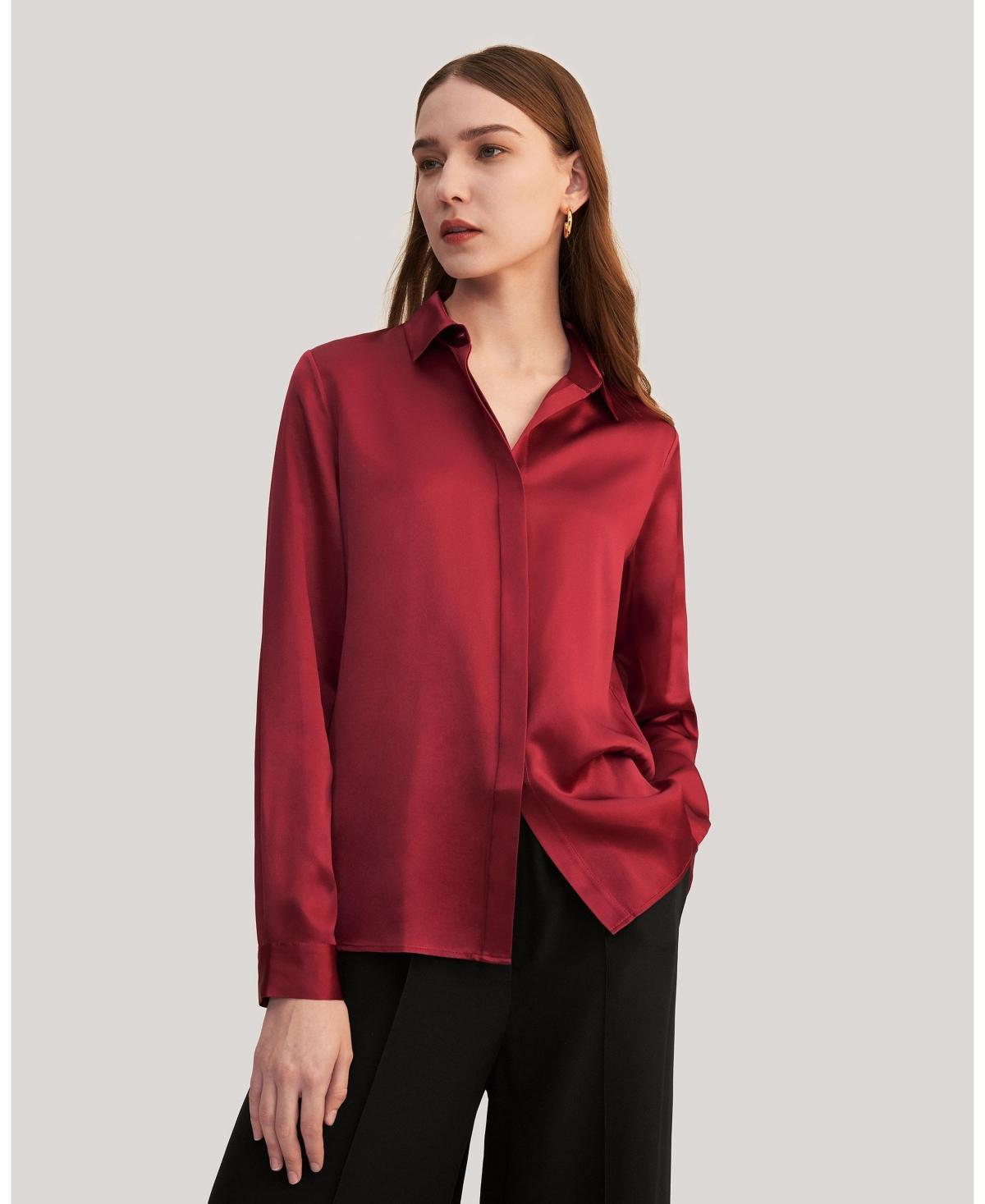 Lilysilk Womens Basic Concealed Placket Silk Shirt Product Image