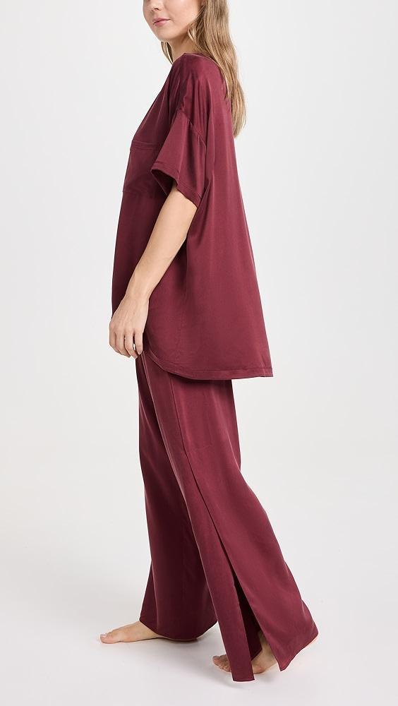 Lunya Washable Silk Tee Pant Set | Shopbop Product Image