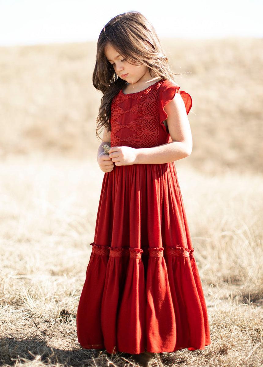 Viola Dress in Crimson Product Image