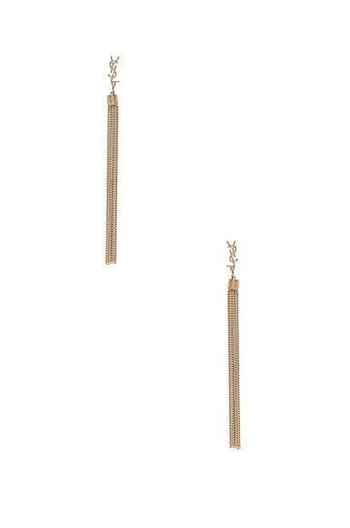 Saint Laurent Simple Chain Earrings in Metallic Product Image