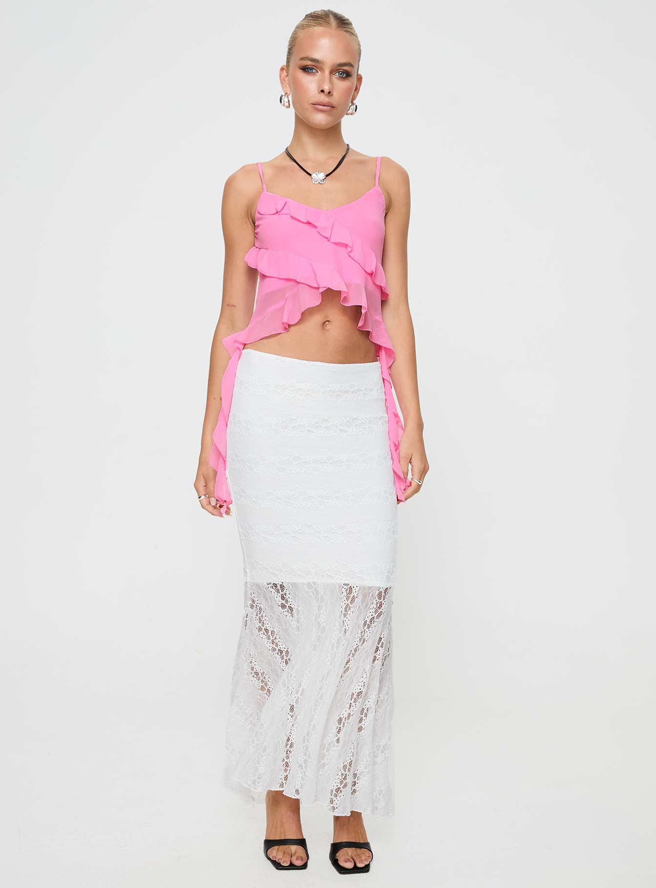 Date Night Maxi Skirt White Product Image