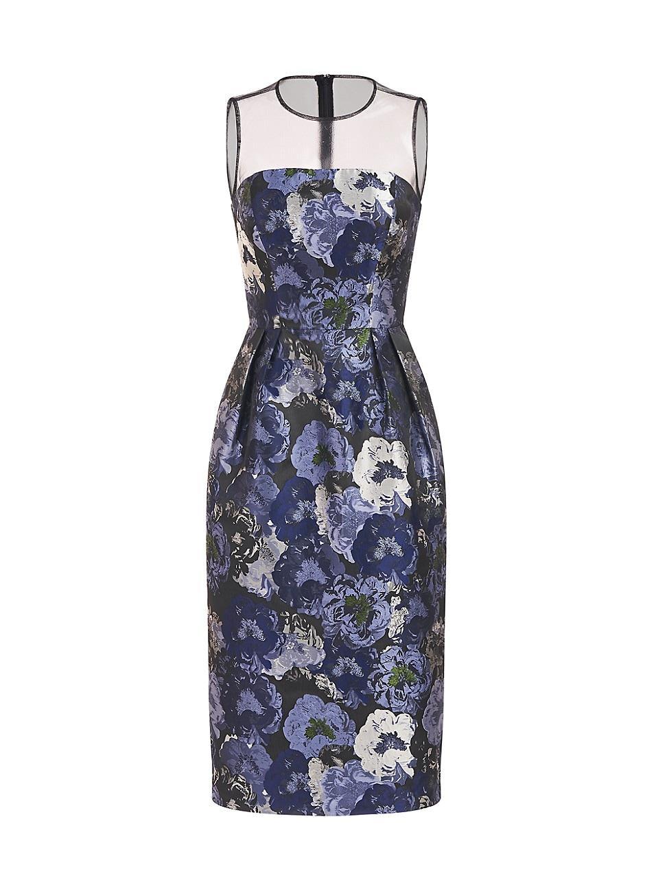 Kay Unger Dottie Floral Brocade Midi Dress Product Image