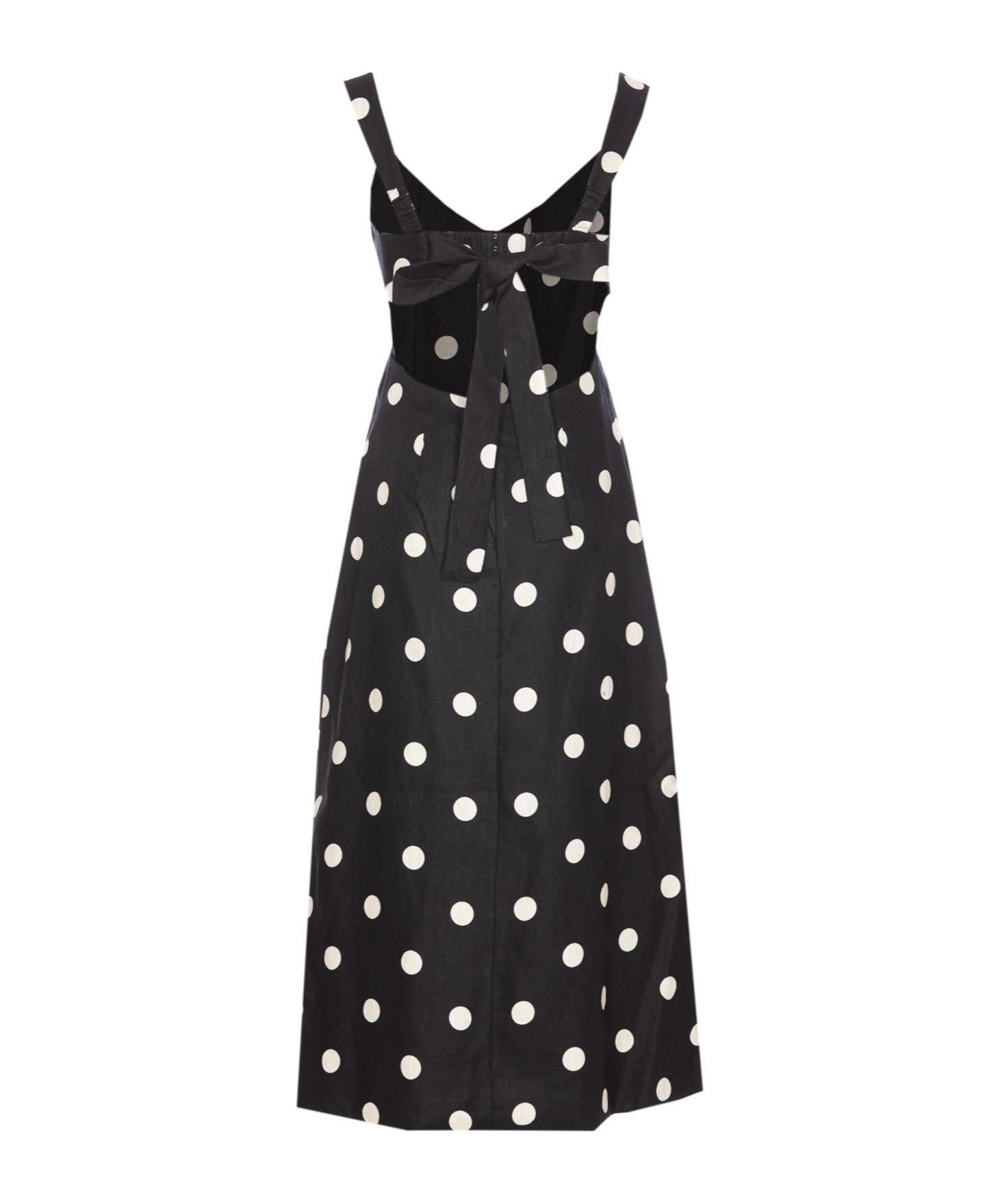 ZIMMERMANN Polka Dot Printed Dress In Black Product Image