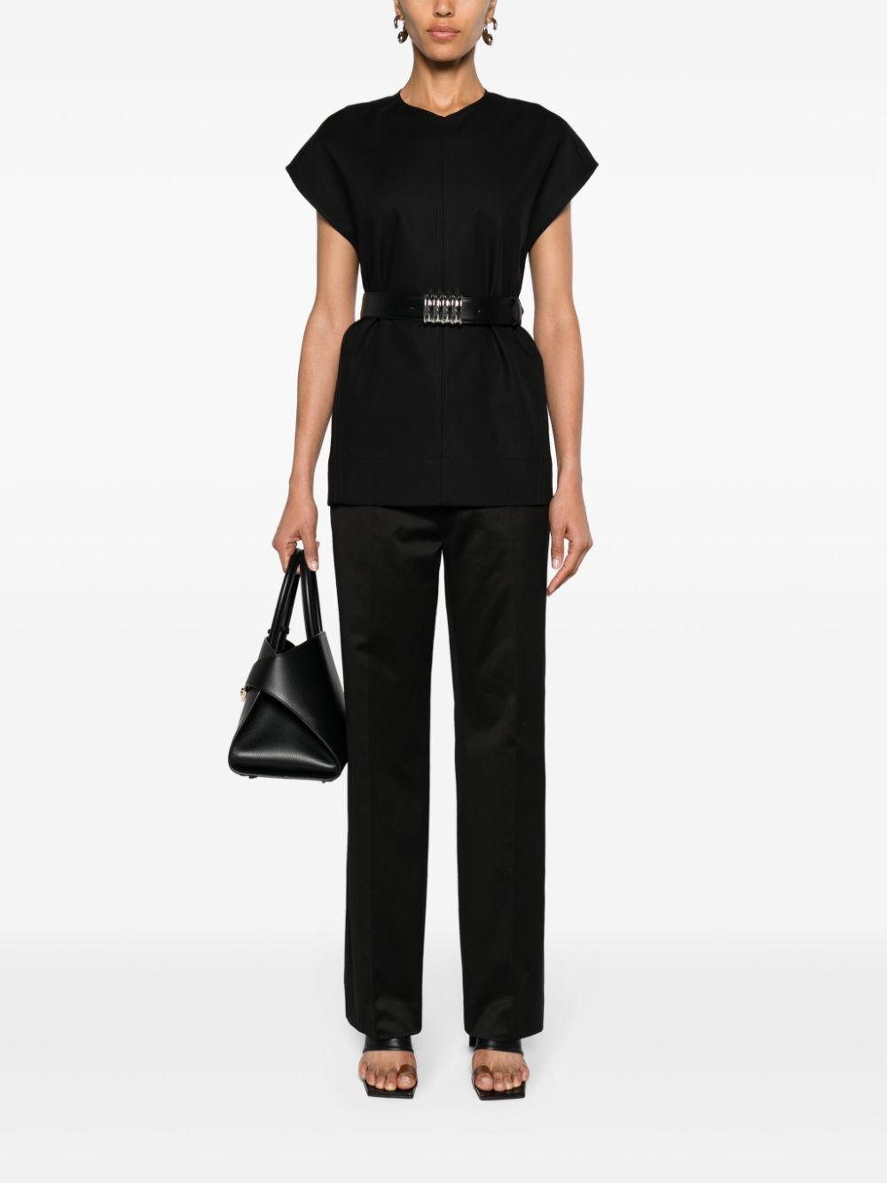 Pressed-crease Straight Trousers In Black Product Image