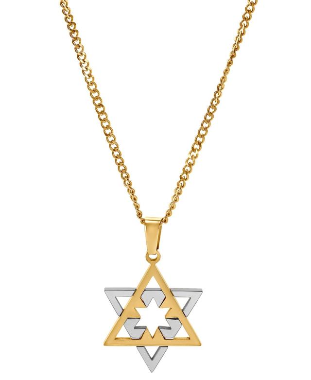 Blackjack Mens Star of David 24 Pendant Necklace in Stainless Steel Product Image