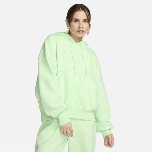 Nike Womens Nike PHNX Fleece OS Pullover Hoodie - Womens Vapor Green/Sail Product Image