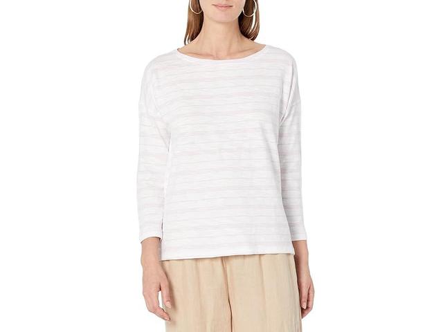 Lilla P 3/4 Sleeve Boatneck (Orchid Stripe) Women's Clothing Product Image