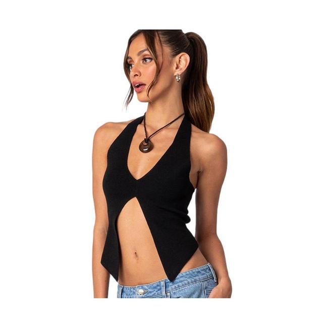 EDIKTED Sculpt Split Front Halter Top Product Image