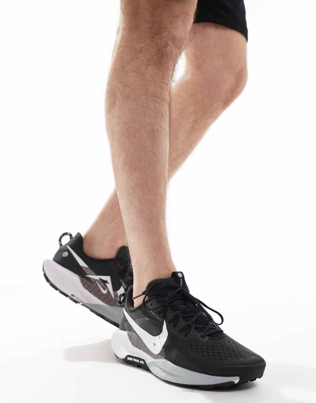 Nike Running Reactx Pegasus Trail 5 sneakers in black and white Product Image