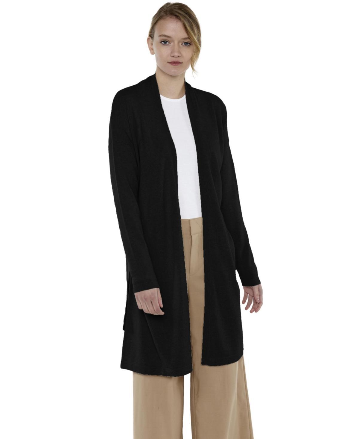 Jennie Liu Womens 100% Pure Cashmere Long Sleeve Belted Lux Wrap Cardigan Robe Sweater Product Image