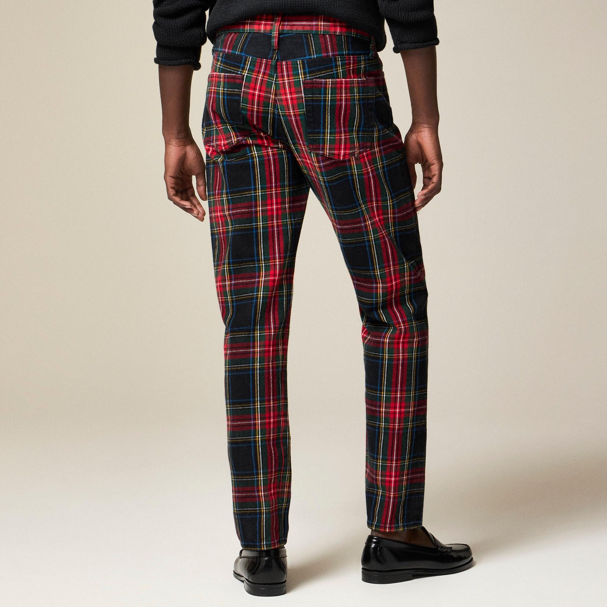 Classic five-pocket brushed twill pant in plaid Product Image