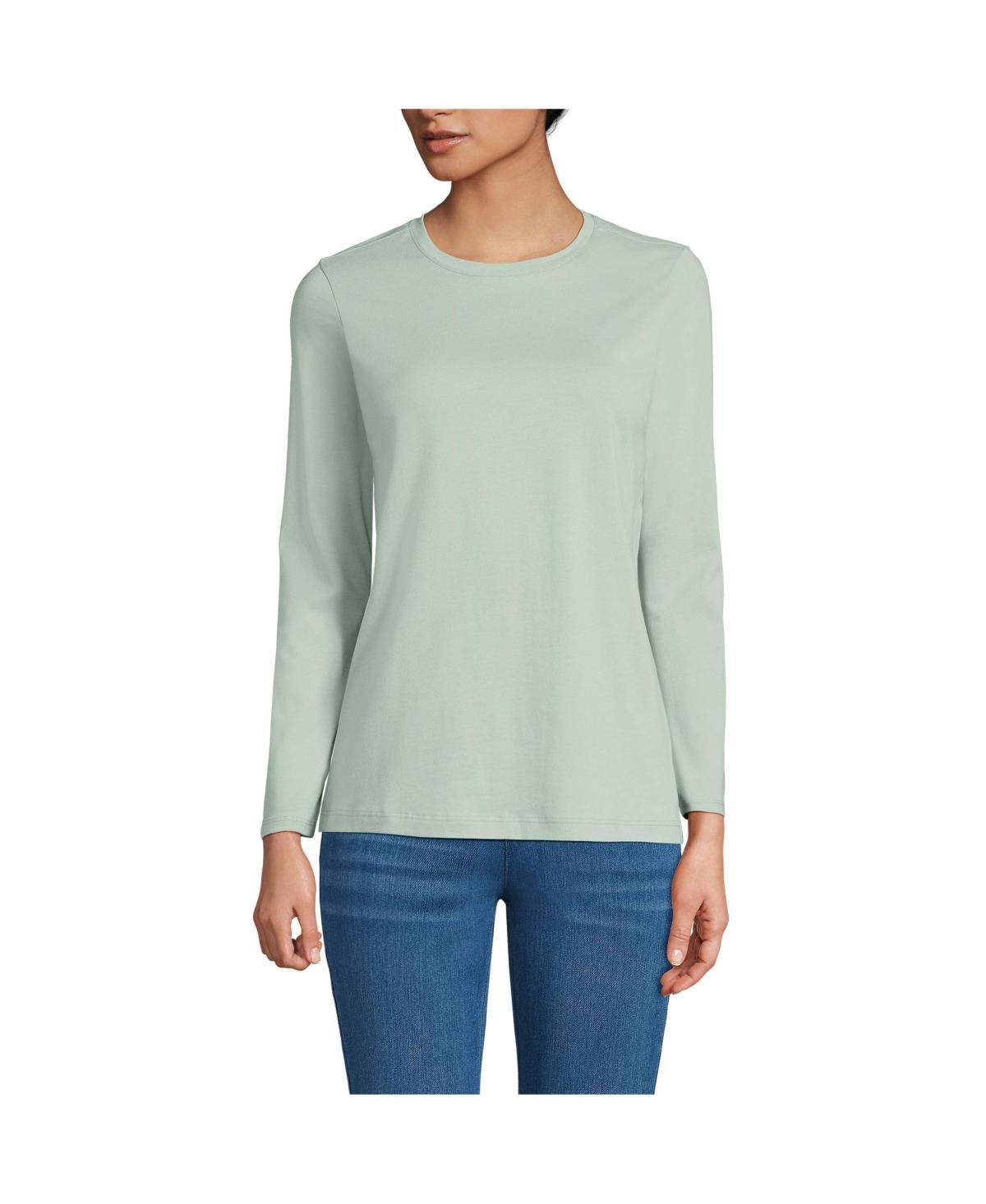 Petite Lands End Relaxed-Fit Supima Cotton Crewneck Tee, Womens Product Image