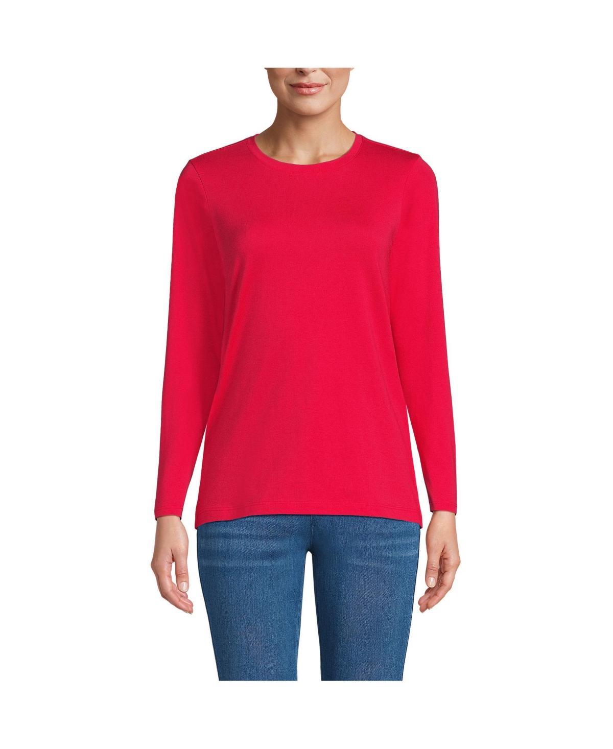 Petite Lands End Relaxed-Fit Supima Cotton Crewneck Tee, Womens Product Image